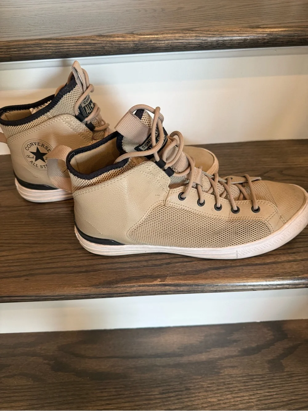 Converse Men's Sneakers in Tan with Black Accents - Picture 5 of 7